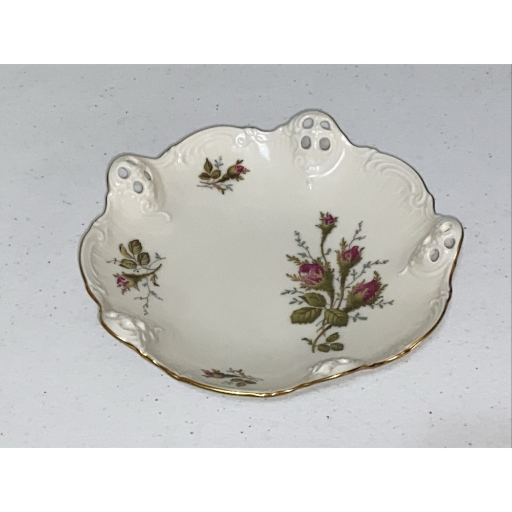 Vintage Rosenthal Group Germany Classic Rose Gilt Pierced Dish Plate Trinket 6"‎